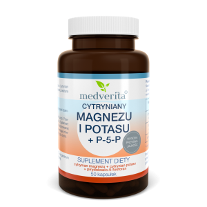 Magnez cytrynian + Potas + P-5-P - 50 kapsułek