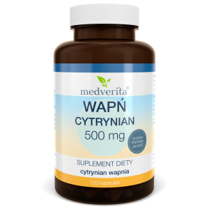Wapń cytrynian 500 mg - 120 kapsułek